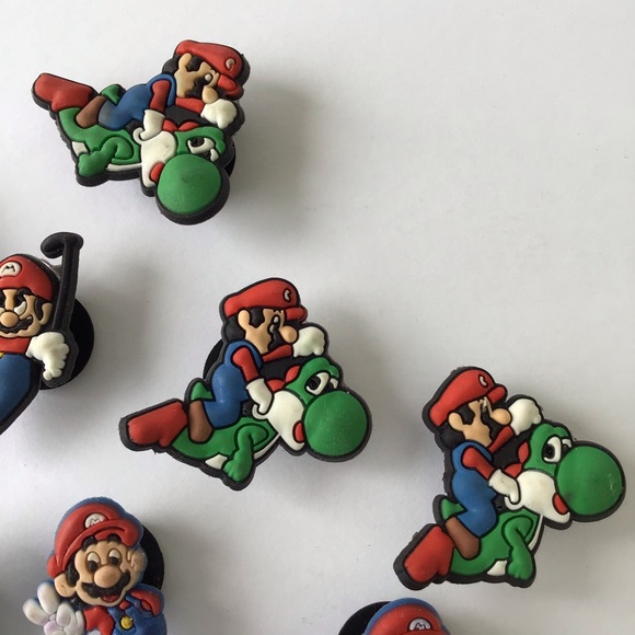 Jibbitz Shoes Crocs Charms Super Mario Yoshi Luigi Jibbitz Lot Of 5